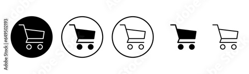 Shopping icon set illustration. Shopping cart sign and symbol. Trolley icon