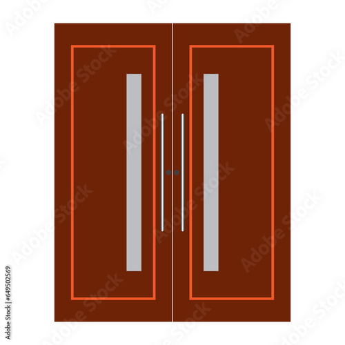 Minimalist wooden door icon