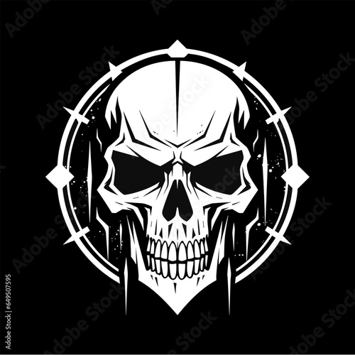 Abstract minimalist skull vector. Suitable for horror, rock, and hardcore graphic design.