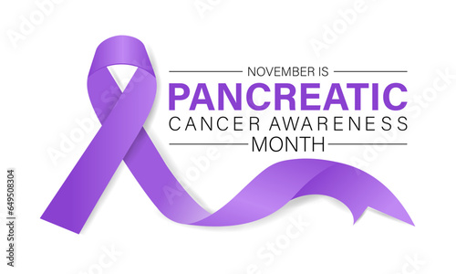 Pancreatic Cancer awareness month is observed every year in November. Background, banner, card, poster, template. Vector illustration.