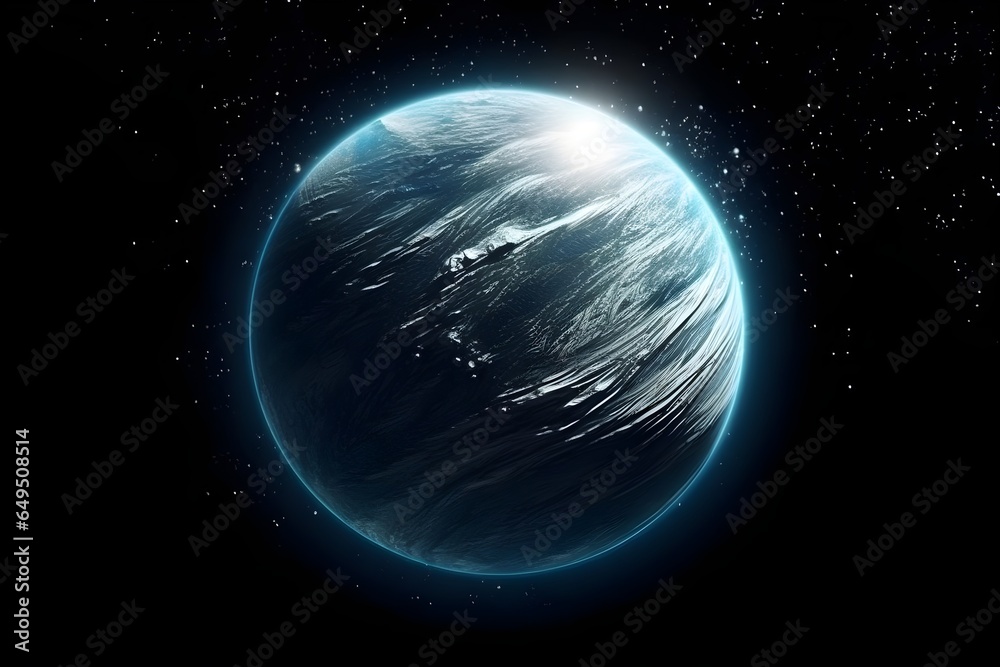 Obraz premium 宇宙から見た未知の水の惑星