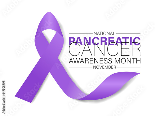 Pancreatic Cancer awareness month is observed every year in November. Background, banner, card, poster, template. Vector illustration.