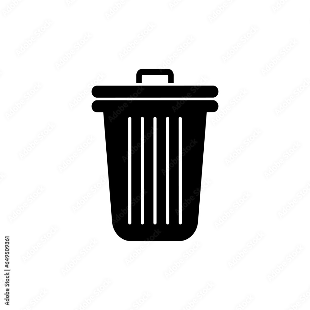 Trash Bin Icon. Delete Symbol. Garbage Can within Glyph Style - Vector.   