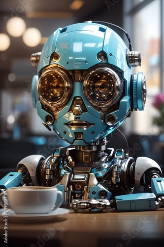 Unworldly Robot Face - Generative AI      © Thiago