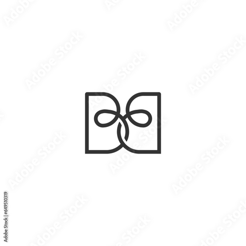 elegant luxury letter BB connected logo design vector illustration.
