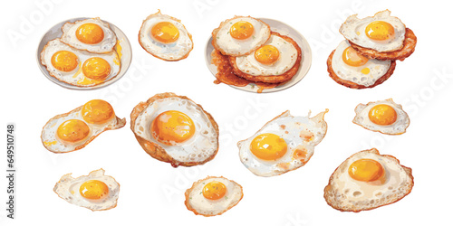 watercolor fried egg clipart for graphic resources