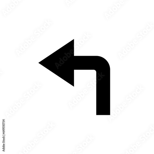 Free Download Left Arrow Icon. Direction, Guidance  Symbol. Recommended Route – Vector. - GFXLoad