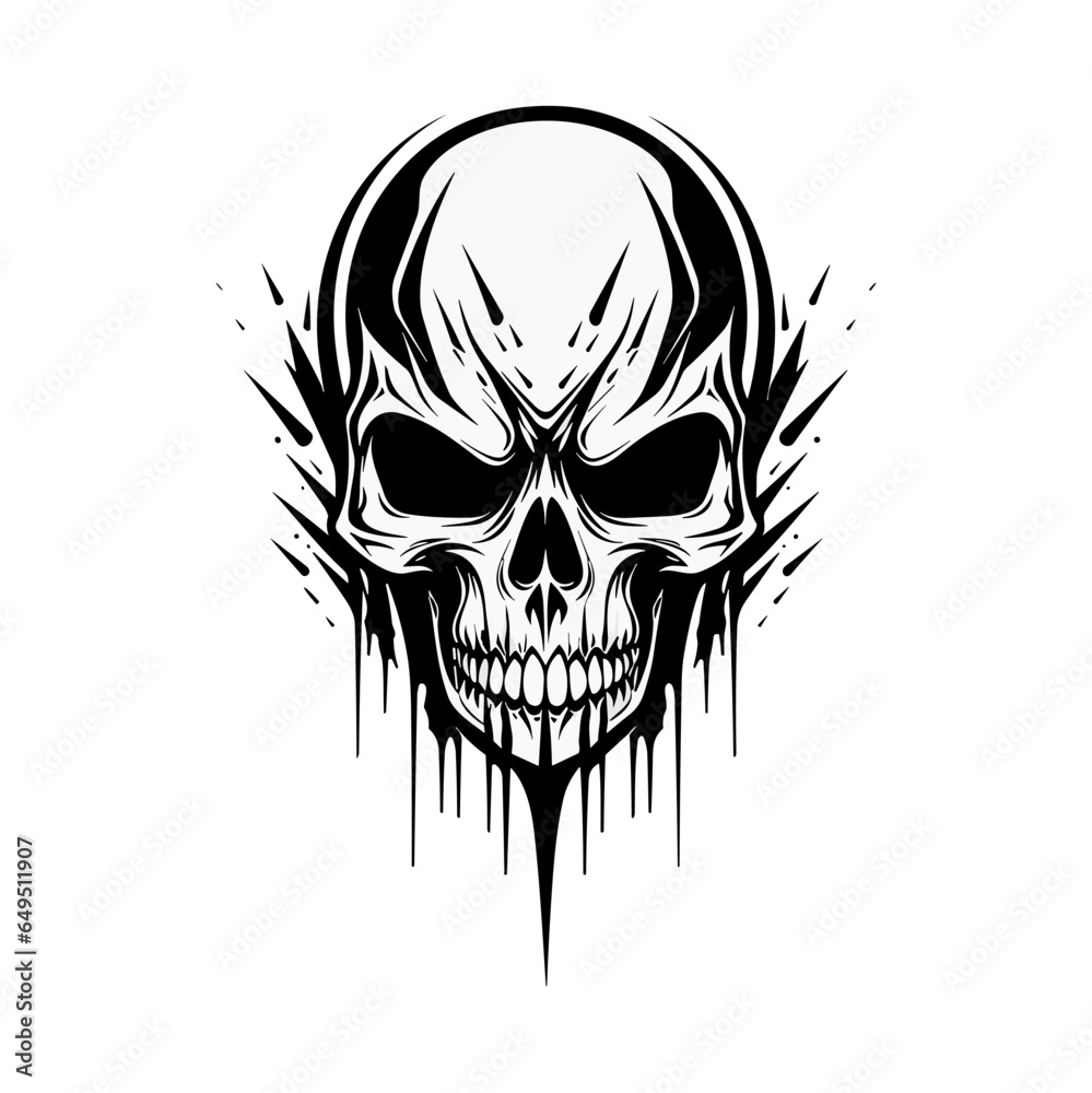 Fototapeta premium Abstract minimalist skull vector. Suitable for horror, rock, and hardcore graphic design.