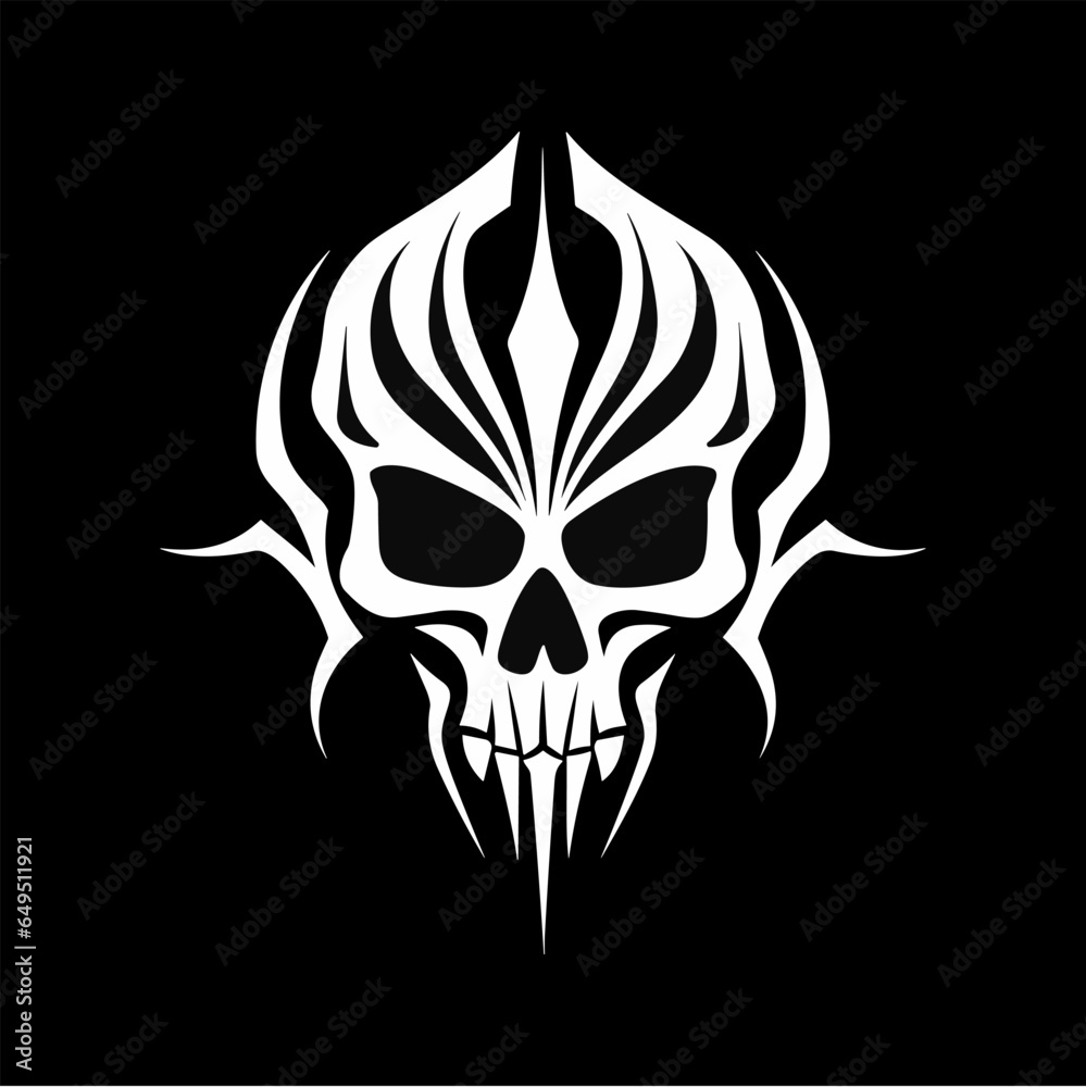 Fototapeta premium Abstract minimalist skull vector. Suitable for horror, rock, and hardcore graphic design.