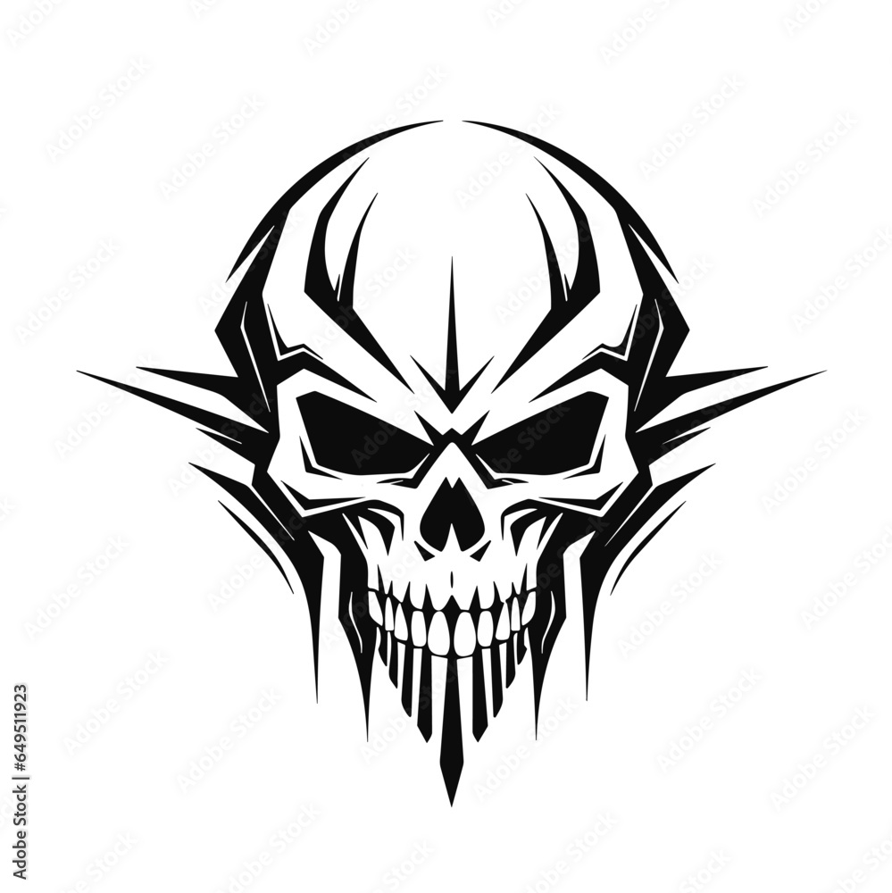 Fototapeta premium Abstract minimalist skull vector. Suitable for horror, rock, and hardcore graphic design.