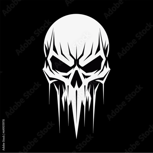 Abstract minimalist skull vector. Suitable for horror, rock, and hardcore graphic design.