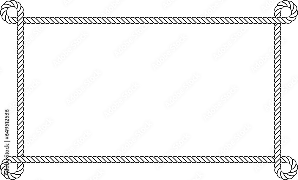 rectangular outline rope frame with copy space for text or design