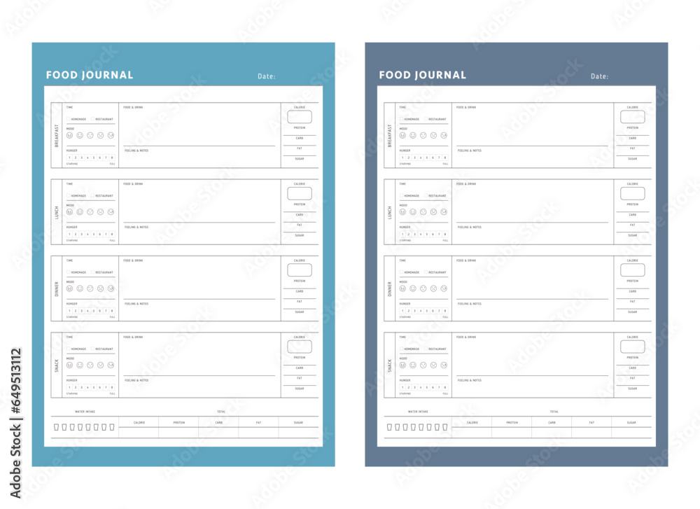 (Sky) Food Journal Planner. Plan you food day easily. Vector illustration. (Sky) Food Journal Planner. Plan you food day easily. Vector illustration.