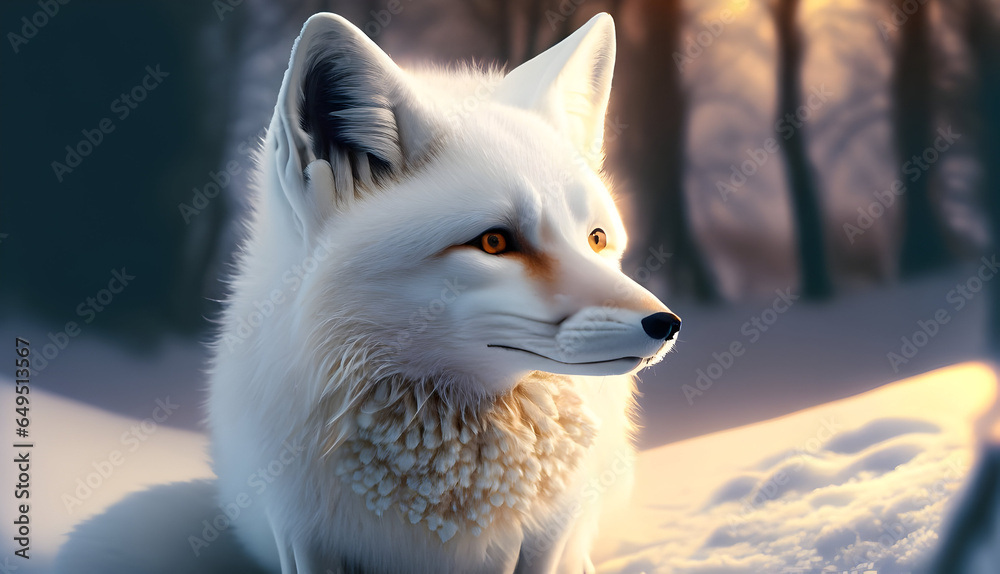 Naklejka premium fox in snow