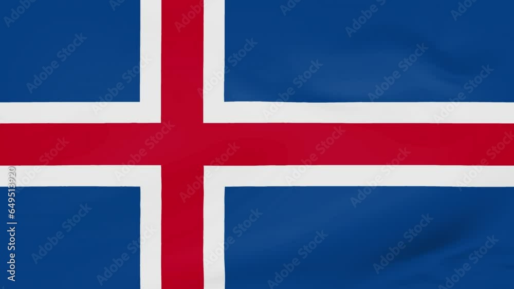 Iceland flag waving animated background Iceland flag waving animated background