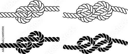 Outline silhouette Rope kot icon set photo