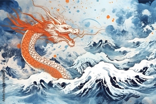 龍の水墨画