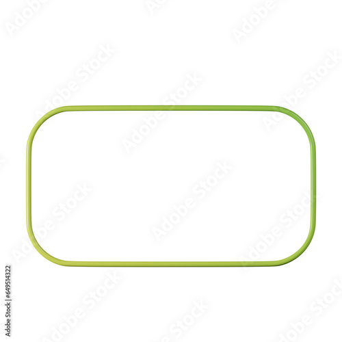 Rectangle shape, yellow green gradient 3d rendering.