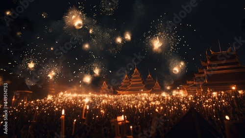 Thailand festival celebrating with night sky background. © Virtual Art Studio