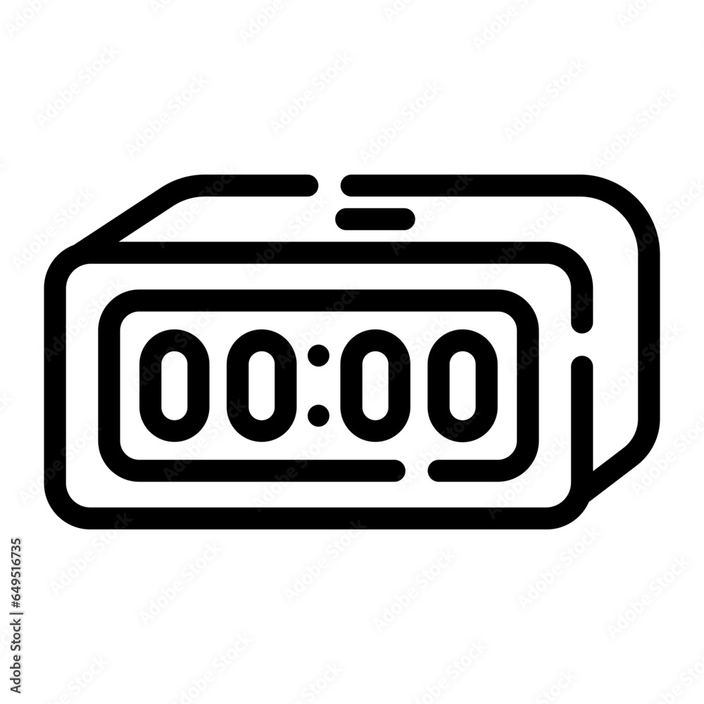 digital clock Line Icon digital clock Line Icon