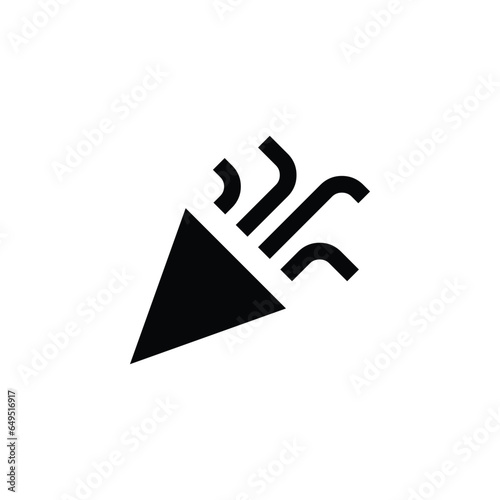 celebration icon, happy, congratulation, wedding, birthday, black icon, element for design, vector illustration, white background