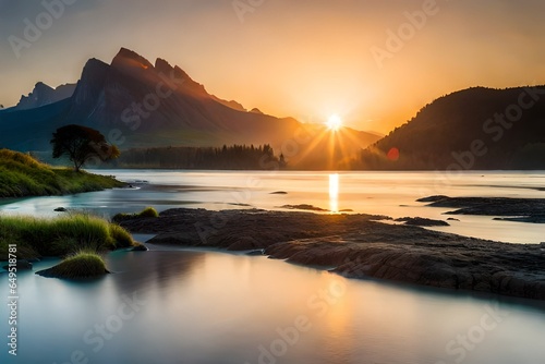 sunrise over the lake