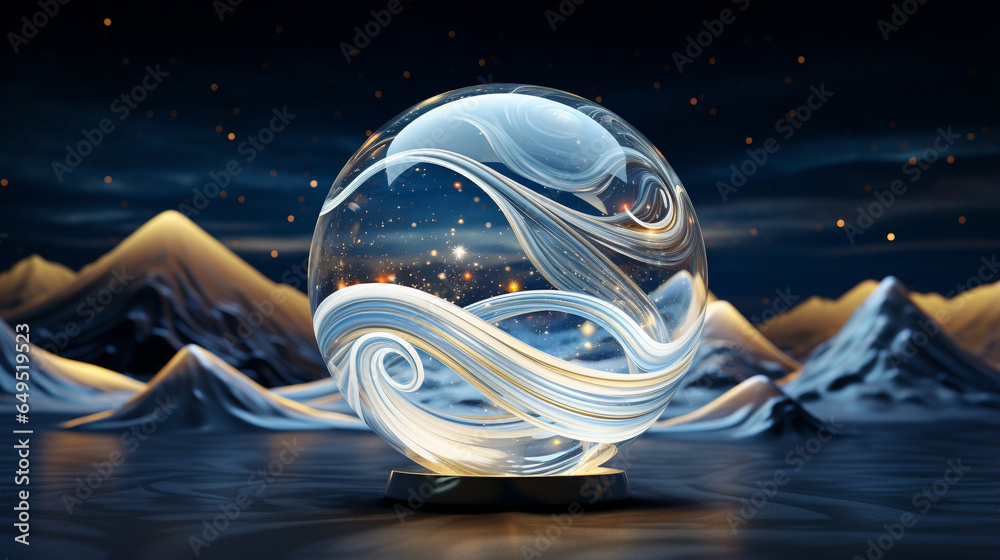 Whirling Snow Globe Fantasia - obrazy, fototapety, plakaty 