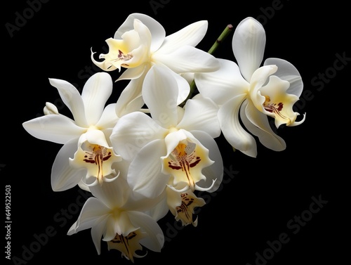 Orchids close up, Thai orchids.cymbidium hybrid orchid flower on black background