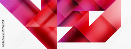 Vivid abstraction unfolds. Triangles in seamless harmony, composing dynamic geometric backdrop. Interplay of angles and hues forms captivating tapestry, evoking modernity and artistic allure