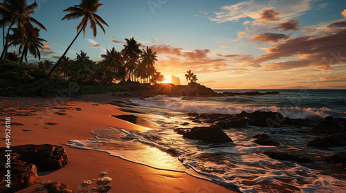 Beauty of Beach Sunrise: Soft and Golden Ocean Sunlight © icehawk33