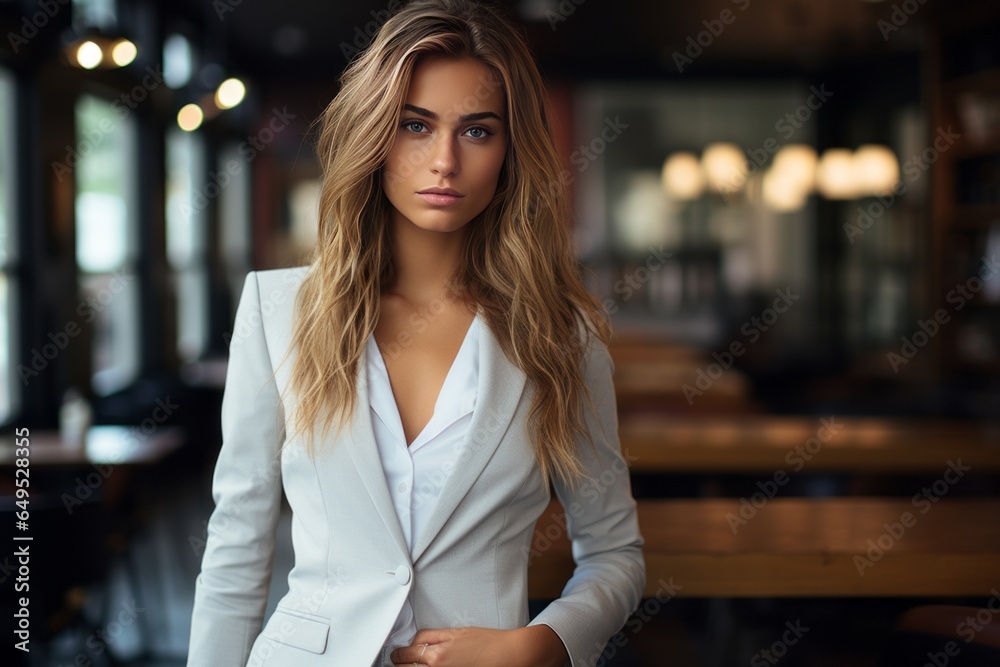 Fashion Model in a Sleek and Modern Business Attire, Generative AI Fashion Model in a Sleek and Modern Business Attire, Generative AI
