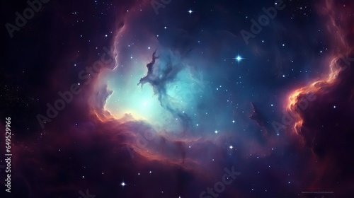 Colorful space galaxy cloud nebula Stary night cosm © Jodie