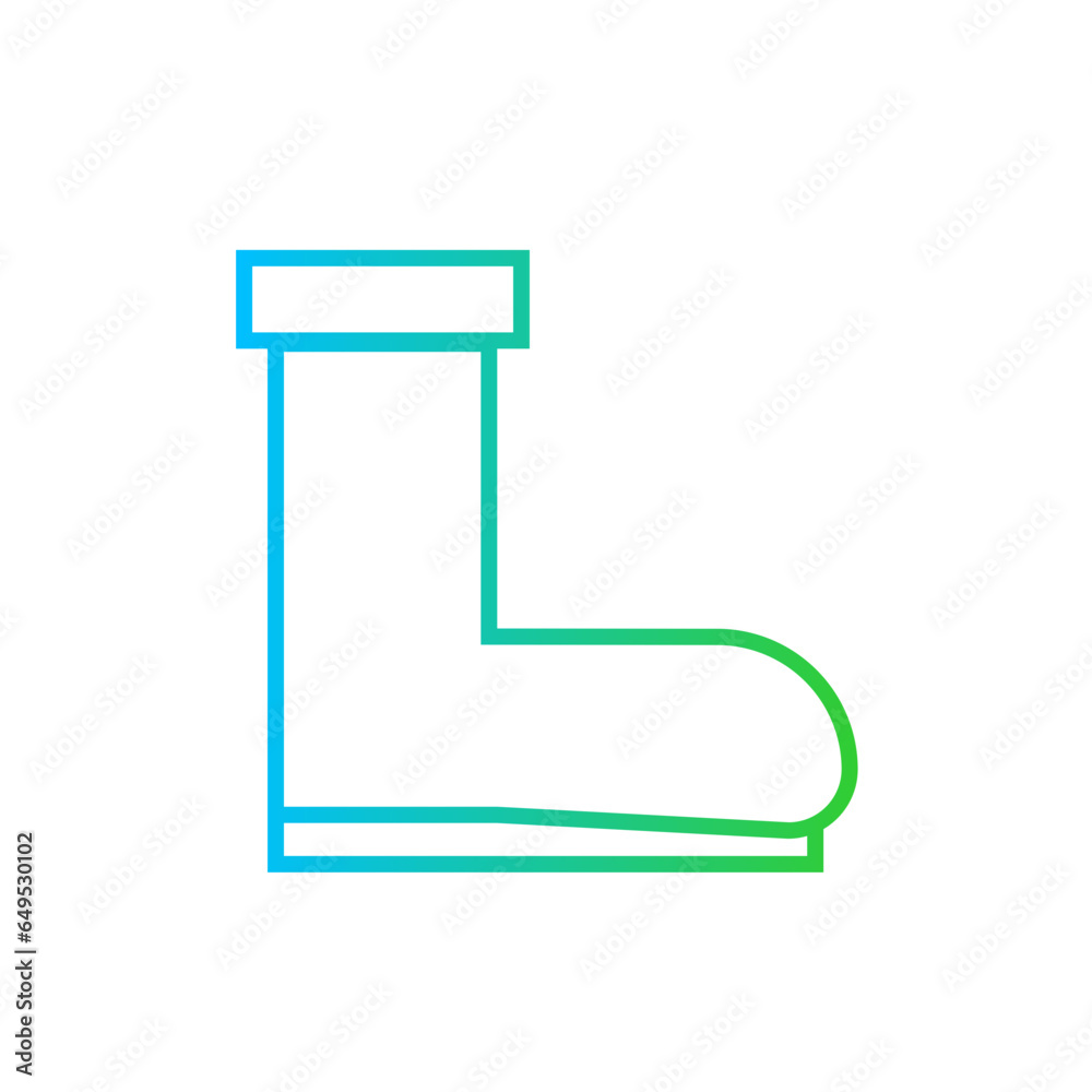 Boots farming icon with blue and green gradient outline. boot, shoe, western, wild west, vintage, retro, texas. Vector illustration Boots farming icon with blue and green gradient outline. boot, shoe, western, wild west, vintage, retro, texas. Vector illustration