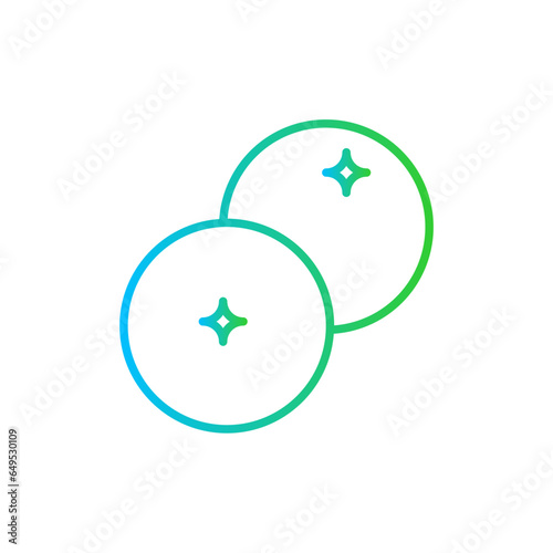 Tomatoes farming icon with blue and green gradient outline. vegetable, tomato, red, fresh, ripe, white, isolated. Vector illustration