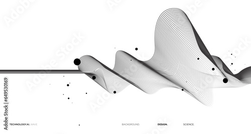 Vector abstract wavy lines flowing dynamic isolated on white background for concept of AI technology, digital, communication, 5G, science, music
