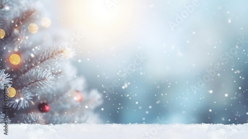 Christmas winter blurred background Xmas tree © Jodie