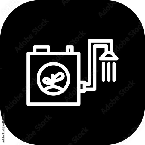 Herbicide farming icon with black filled line outline. herbicide, green, sprayer, plant, insecticide, spray, farm. Vector illustration