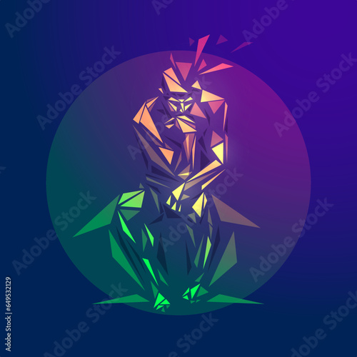 graphic of low poly great thinker