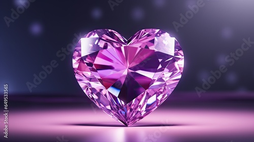 alexandrite heart on isolated background, concept of love and romance in gemstone photo
