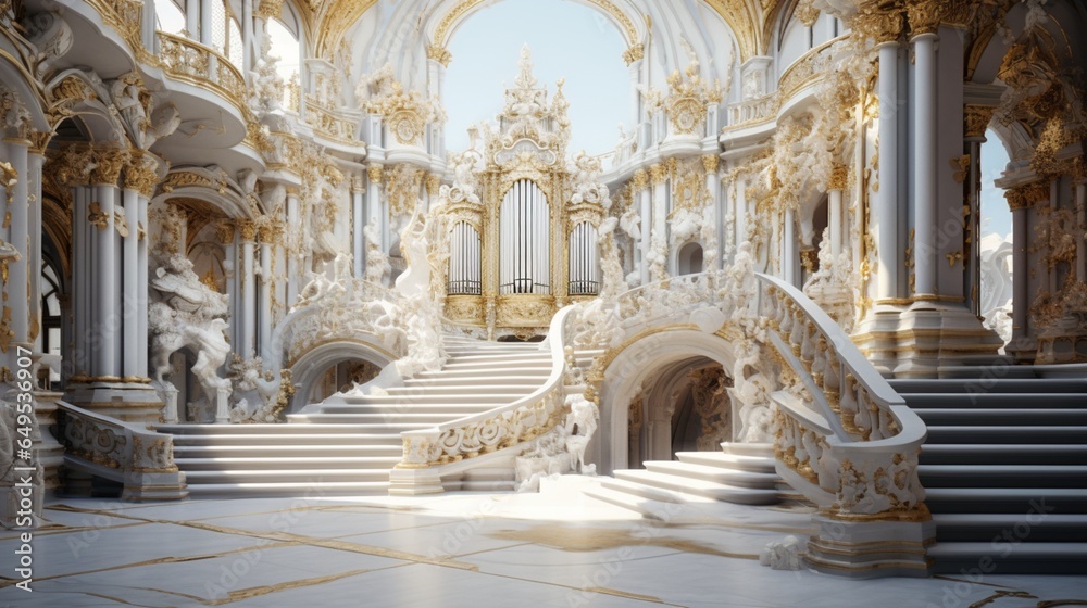 a picture of Baroque architecture as a source of inspiration, with an image that captures its role in shaping historical cityscapes and the admiration it evokes