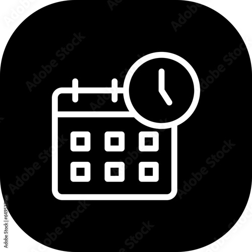 Appointment project management icon with black filled line outline. appointment, calendar, date, reminder, meeting, schedule, business. Vector illustration