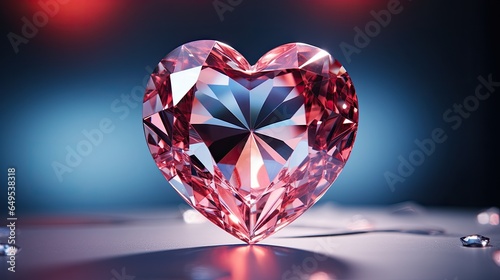 rhodolite heart on isolated background, concept of love and romance in gemstone photo