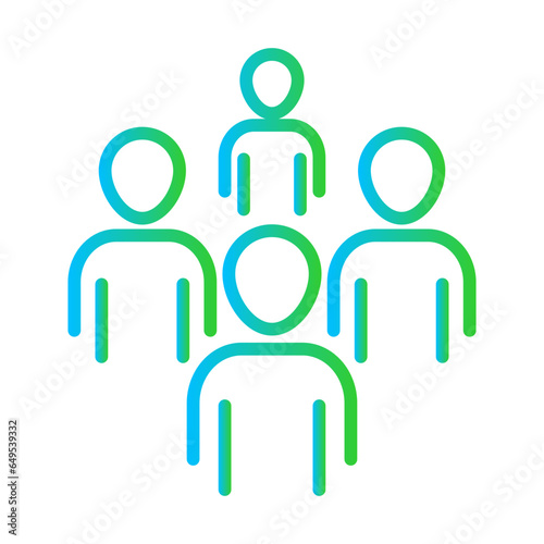 Relationship personal growth icon with blue and green gradient outline. relationship, concept, business, people, teamwork, communication, leadership. Vector illustration