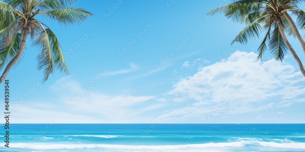 Beach scene with copy space background