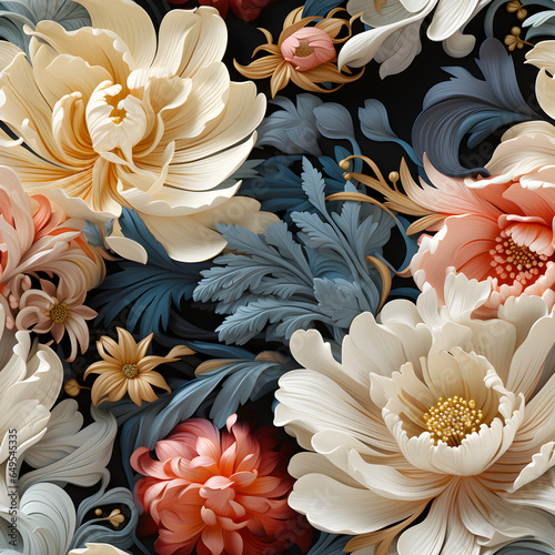 Seamless floral pattern flowers for wrappers, wallpapers, postcards,fabric, greeting cards, wedding invites, romantic events.