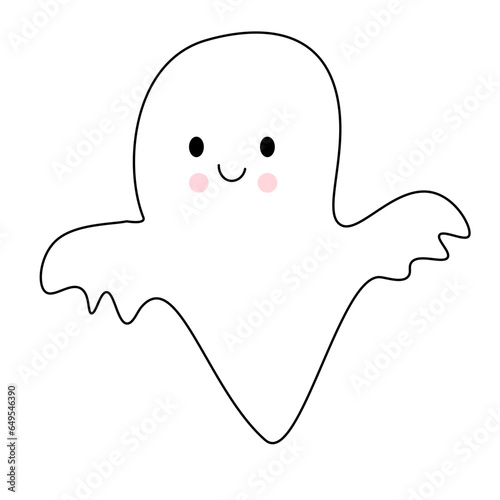 Cute childish ghosts. Funny spooky characters for kids.