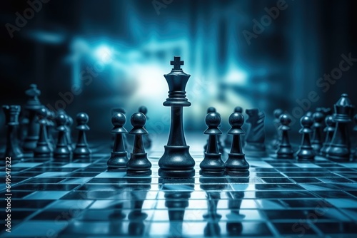 chess pieces on a chessboard strategy concept on competition  photo