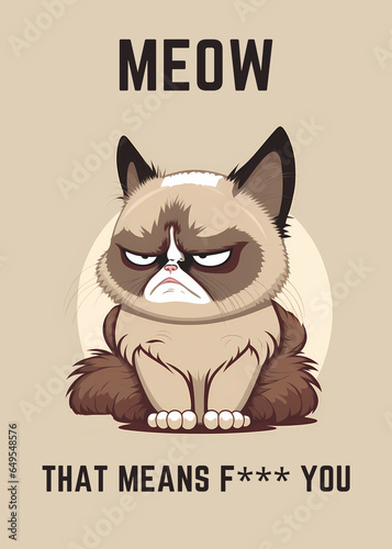 Rude Kitten With Angry Face