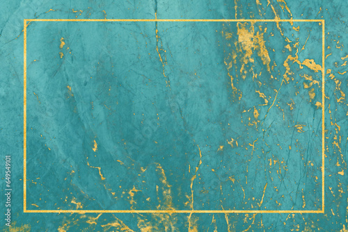 ocean tone of marble and mineral gold on the texture surface with luxury gold border