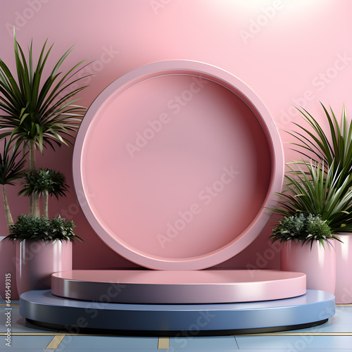abstract geometries  for display product on background. Minimal concept. Space for product presentation 3d rendering